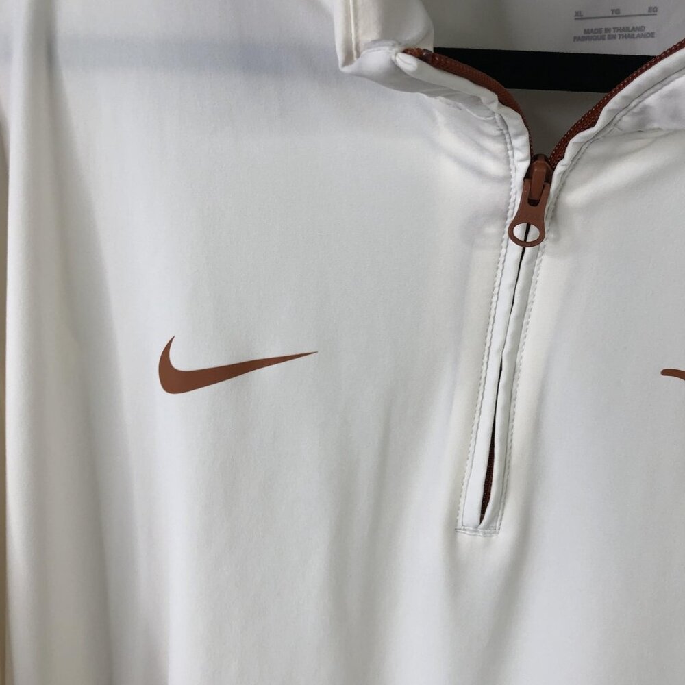 Texas Longhorns Jacket Mens XL White NCAA Football Nike Quarter Zip Pullover - Picture 14 of 16